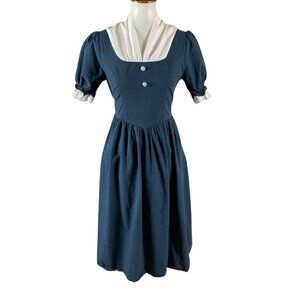 Scarlet Darkness Cottagecore Goth Puff Sleeve Midi Button Dress Small